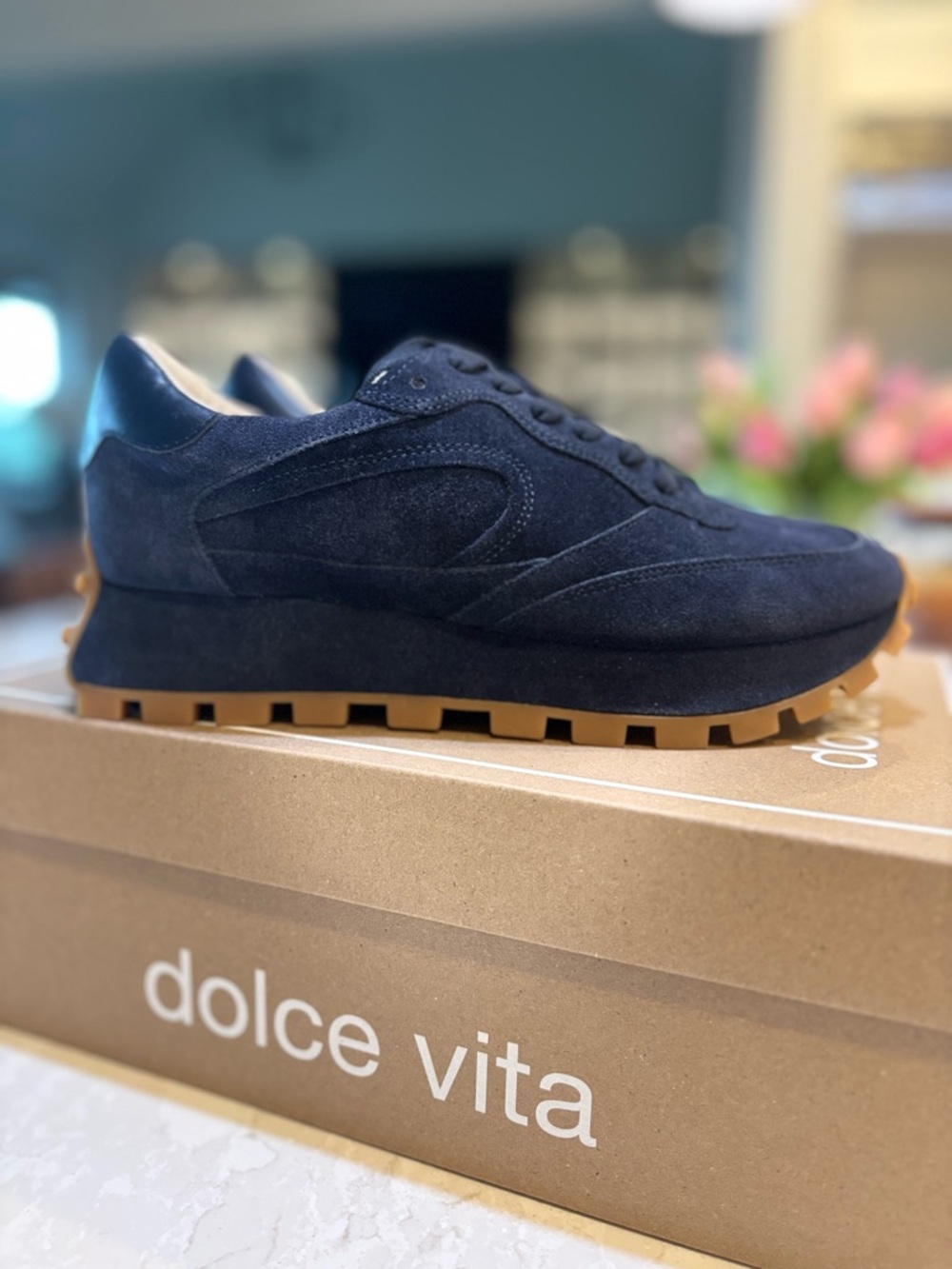 Dolce Vita Navy Blue Suede Tricia Sneakers - Picture 10 of 11